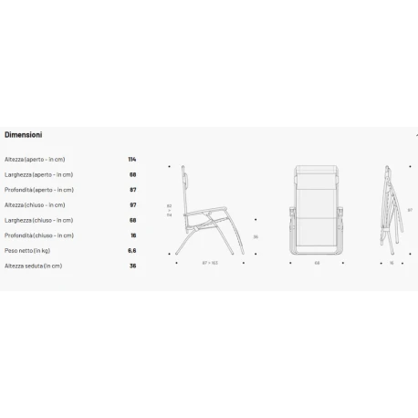 Poltrona Reclinabile LaFuma R Clip Ocean 3 Poltrona Reclinabile LaFuma R Clip Ocean - immagine 2