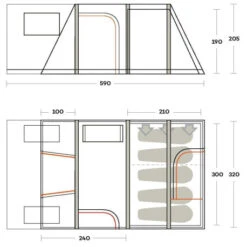 Tenda Ferrino Altair 5 -Brunner tenda ferrino altair 5 family struttura pneumatica performatica gonfiabile ampia spaziosa abside anteriore campeggio stanziale 8